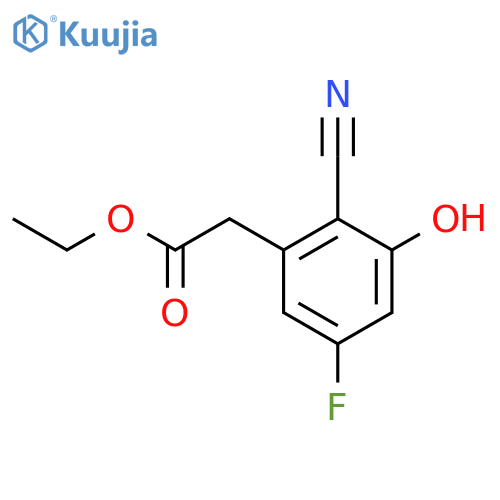 Ethyl 2-cyano-5-fluoro-3-hydroxyphenylacetate structure