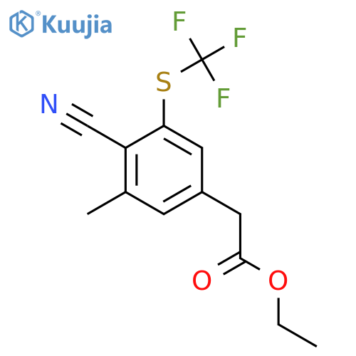 Ethyl 4-cyano-3-methyl-5-(trifluoromethylthio)phenylacetate structure