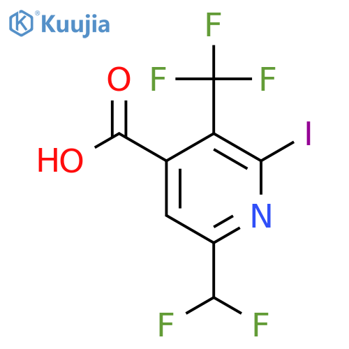6-(Difluoromethyl)-2-iodo-3-(trifluoromethyl)pyridine-4-carboxylic acid structure