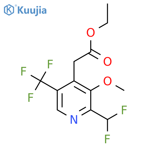 Ethyl 2-(difluoromethyl)-3-methoxy-5-(trifluoromethyl)pyridine-4-acetate structure