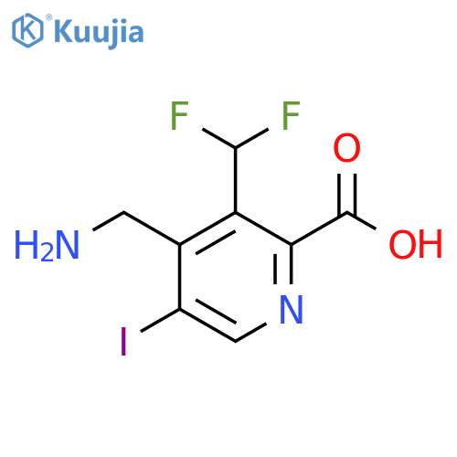 4-(Aminomethyl)-3-(difluoromethyl)-5-iodopyridine-2-carboxylic acid structure
