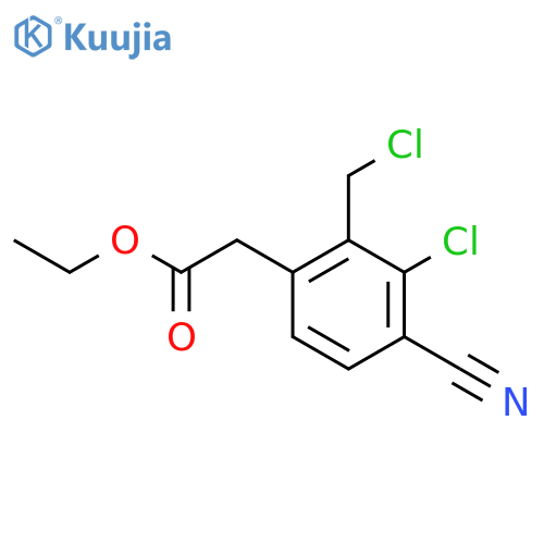 Ethyl 3-chloro-2-chloromethyl-4-cyanophenylacetate structure