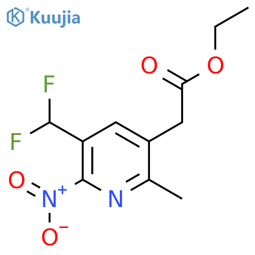 Ethyl 3-(difluoromethyl)-6-methyl-2-nitropyridine-5-acetate structure