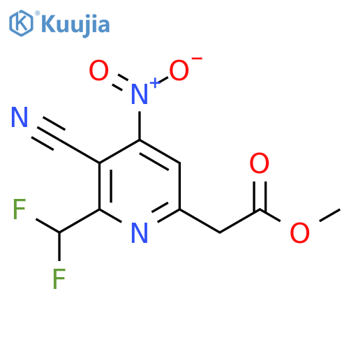 Methyl 3-cyano-2-(difluoromethyl)-4-nitropyridine-6-acetate structure
