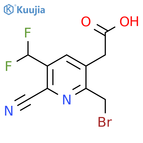 2-(Bromomethyl)-6-cyano-5-(difluoromethyl)pyridine-3-acetic acid structure