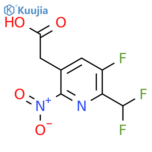 2-(Difluoromethyl)-3-fluoro-6-nitropyridine-5-acetic acid structure