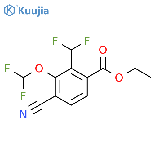 Ethyl 4-cyano-3-difluoromethoxy-2-(difluoromethyl)benzoate structure
