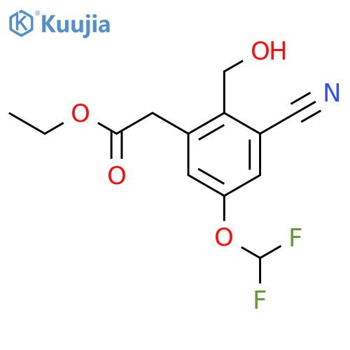 Ethyl 3-cyano-5-difluoromethoxy-2-(hydroxymethyl)phenylacetate structure