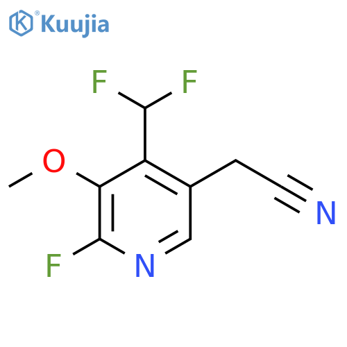 4-(Difluoromethyl)-2-fluoro-3-methoxypyridine-5-acetonitrile structure