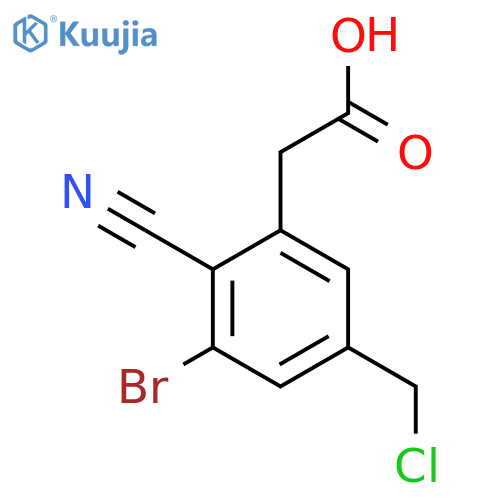 3-Bromo-5-chloromethyl-2-cyanophenylacetic acid structure