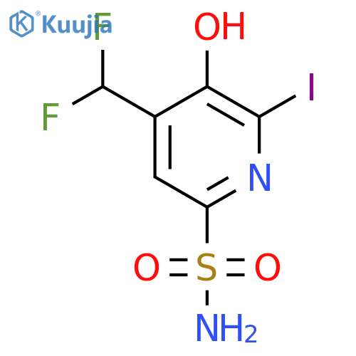 4-(Difluoromethyl)-3-hydroxy-2-iodopyridine-6-sulfonamide structure
