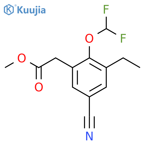 Methyl 5-cyano-2-difluoromethoxy-3-ethylphenylacetate structure