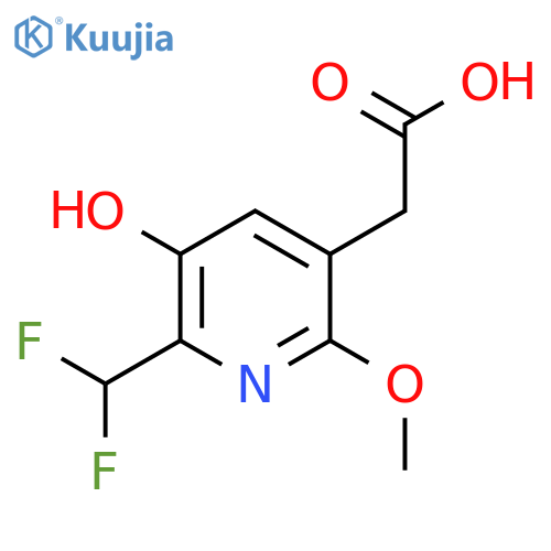 2-(Difluoromethyl)-3-hydroxy-6-methoxypyridine-5-acetic acid structure
