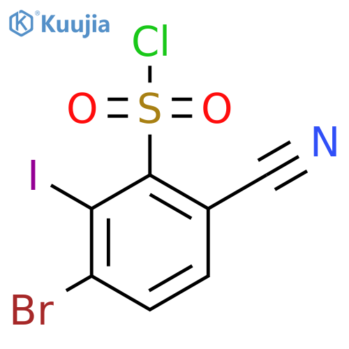 3-Bromo-6-cyano-2-iodobenzenesulfonyl chloride structure