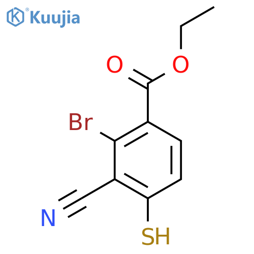 Ethyl 2-bromo-3-cyano-4-mercaptobenzoate structure