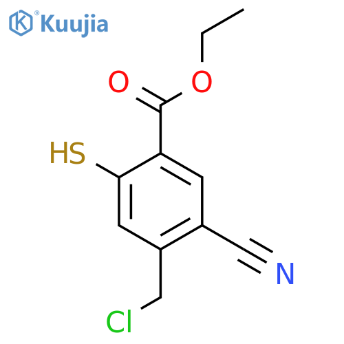 Ethyl 4-chloromethyl-5-cyano-2-mercaptobenzoate structure