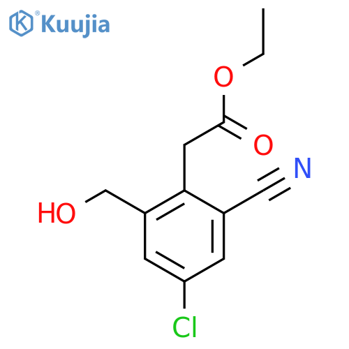 Ethyl 4-chloro-2-cyano-6-(hydroxymethyl)phenylacetate structure