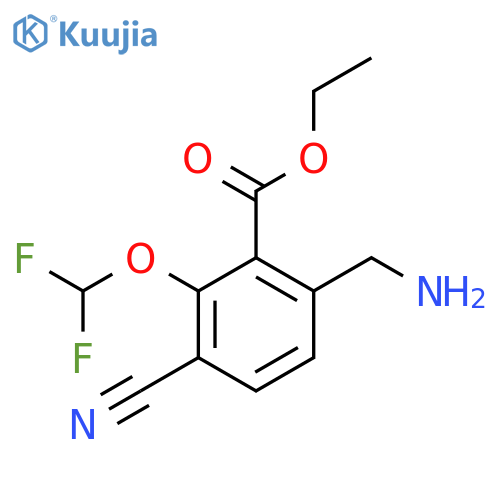 Ethyl 6-aminomethyl-3-cyano-2-(difluoromethoxy)benzoate structure