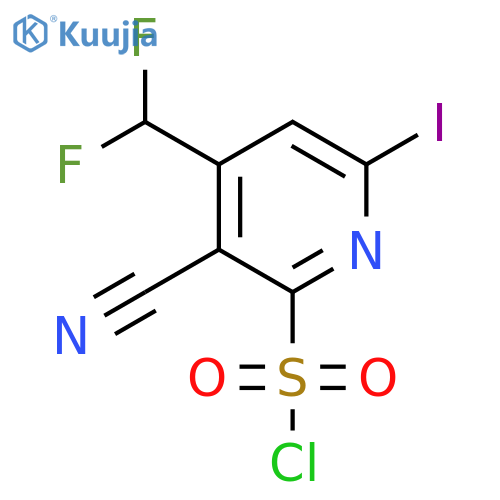 3-Cyano-4-(difluoromethyl)-6-iodopyridine-2-sulfonyl chloride structure