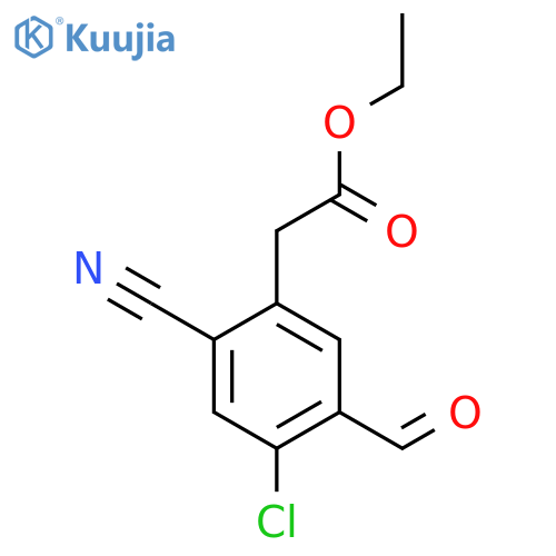 Ethyl 4-chloro-2-cyano-5-formylphenylacetate structure