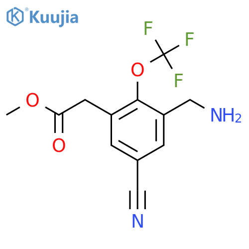 Methyl 3-aminomethyl-5-cyano-2-(trifluoromethoxy)phenylacetate structure