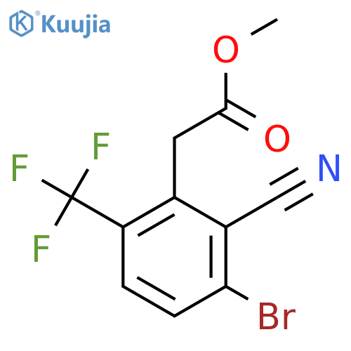 Methyl 3-bromo-2-cyano-6-(trifluoromethyl)phenylacetate structure