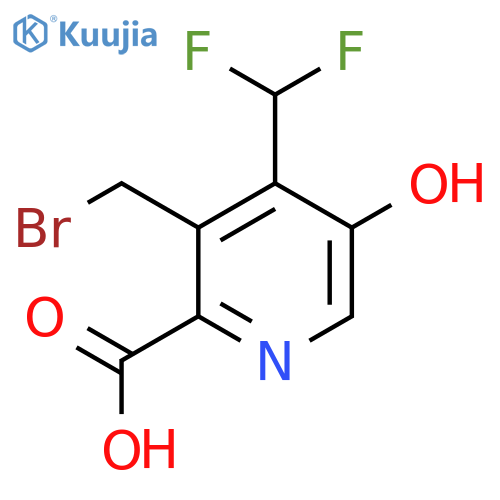 3-(Bromomethyl)-4-(difluoromethyl)-5-hydroxypyridine-2-carboxylic acid structure