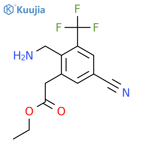 Ethyl 2-aminomethyl-5-cyano-3-(trifluoromethyl)phenylacetate structure