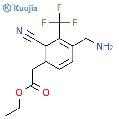 Ethyl 4-aminomethyl-2-cyano-3-(trifluoromethyl)phenylacetate structure