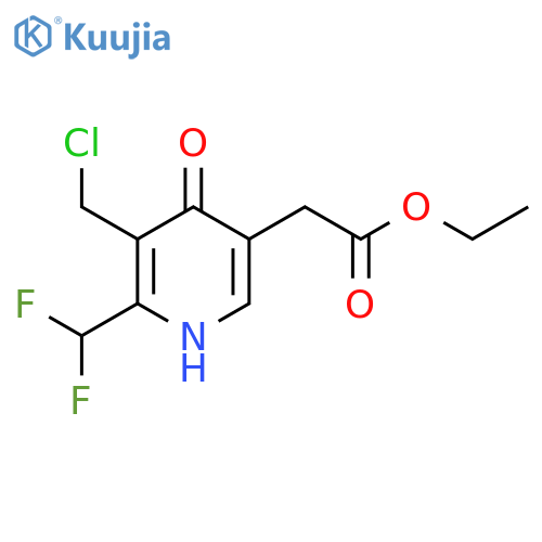 Ethyl 3-(chloromethyl)-2-(difluoromethyl)-4-hydroxypyridine-5-acetate structure