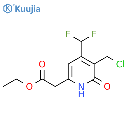 Ethyl 3-(chloromethyl)-4-(difluoromethyl)-2-hydroxypyridine-6-acetate structure