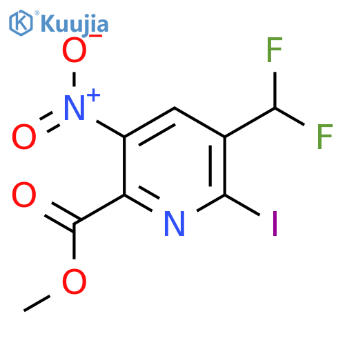 Methyl 3-(difluoromethyl)-2-iodo-5-nitropyridine-6-carboxylate structure