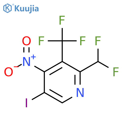 2-(Difluoromethyl)-5-iodo-4-nitro-3-(trifluoromethyl)pyridine structure