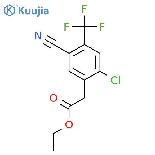 Ethyl 2-chloro-5-cyano-4-(trifluoromethyl)phenylacetate structure