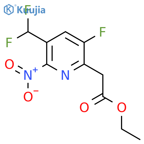 Ethyl 3-(difluoromethyl)-5-fluoro-2-nitropyridine-6-acetate structure