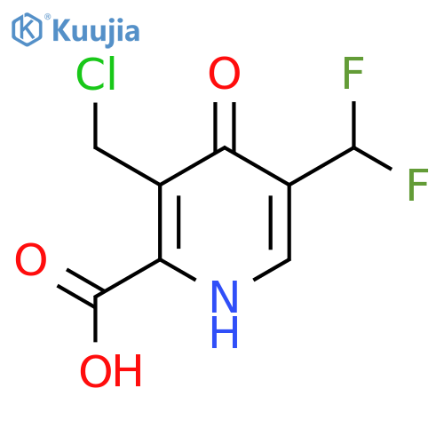 3-(Chloromethyl)-5-(difluoromethyl)-4-hydroxypyridine-2-carboxylic acid structure