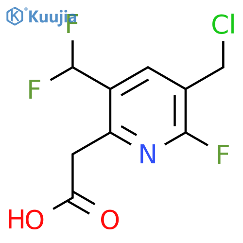 3-(Chloromethyl)-5-(difluoromethyl)-2-fluoropyridine-6-acetic acid structure