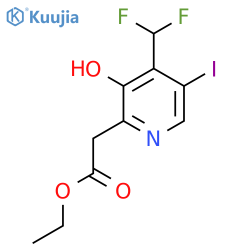 Ethyl 4-(difluoromethyl)-3-hydroxy-5-iodopyridine-2-acetate structure