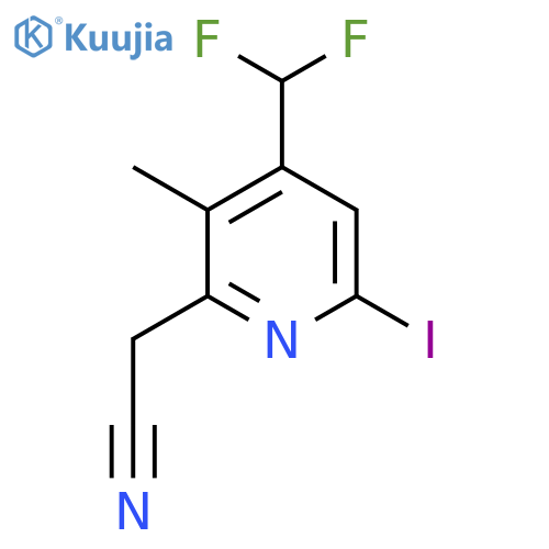 4-(Difluoromethyl)-6-iodo-3-methylpyridine-2-acetonitrile structure