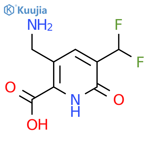 3-(Aminomethyl)-5-(difluoromethyl)-6-hydroxypyridine-2-carboxylic acid structure