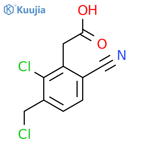 2-Chloro-3-chloromethyl-6-cyanophenylacetic acid structure