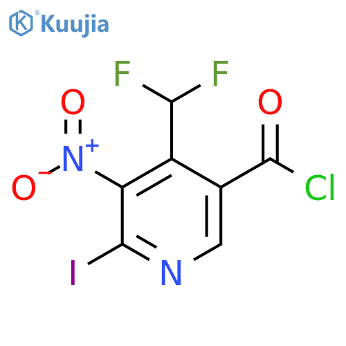 4-(Difluoromethyl)-2-iodo-3-nitropyridine-5-carbonyl chloride structure