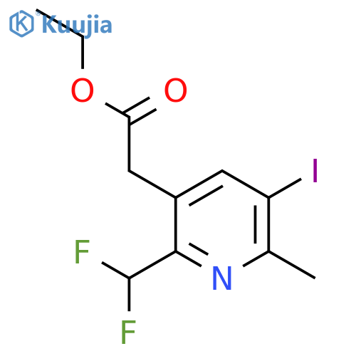 Ethyl 2-(difluoromethyl)-5-iodo-6-methylpyridine-3-acetate structure