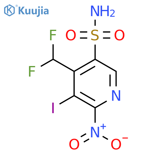 4-(Difluoromethyl)-3-iodo-2-nitropyridine-5-sulfonamide structure