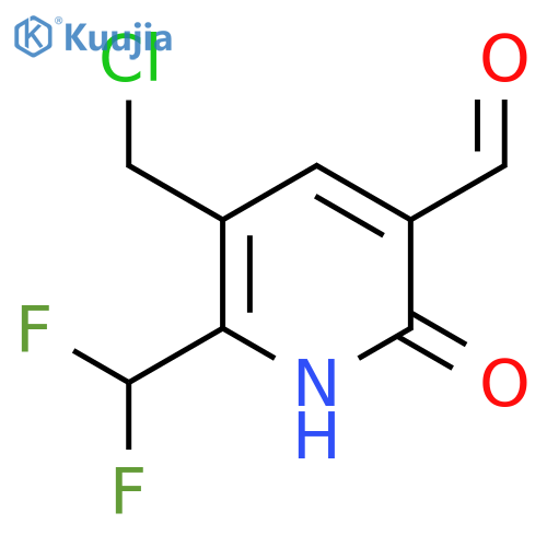 3-(Chloromethyl)-2-(difluoromethyl)-6-hydroxypyridine-5-carboxaldehyde structure