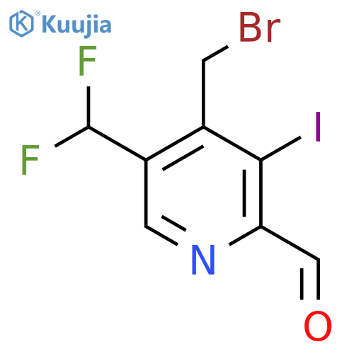 4-(Bromomethyl)-5-(difluoromethyl)-3-iodopyridine-2-carboxaldehyde structure