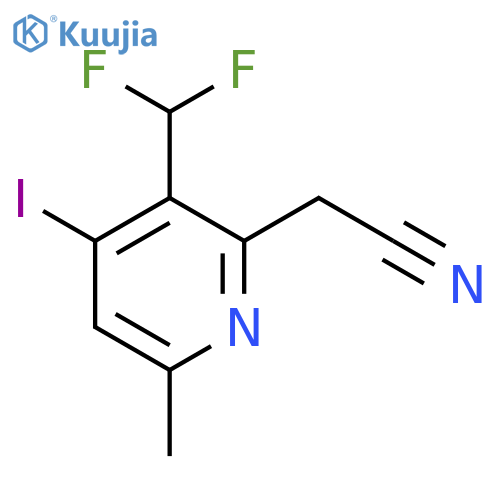 3-(Difluoromethyl)-4-iodo-6-methylpyridine-2-acetonitrile structure