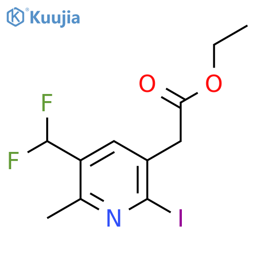 Ethyl 3-(difluoromethyl)-6-iodo-2-methylpyridine-5-acetate structure