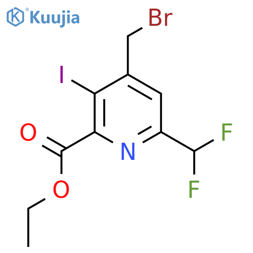 Ethyl 4-(bromomethyl)-6-(difluoromethyl)-3-iodopyridine-2-carboxylate structure