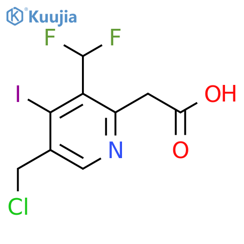 5-(Chloromethyl)-3-(difluoromethyl)-4-iodopyridine-2-acetic acid structure